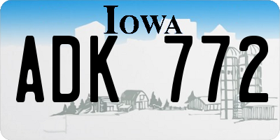 IA license plate ADK772