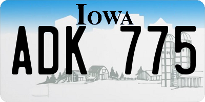 IA license plate ADK775