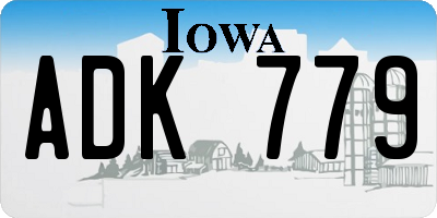 IA license plate ADK779