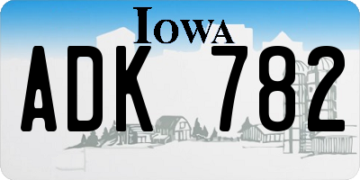 IA license plate ADK782