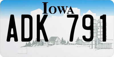 IA license plate ADK791