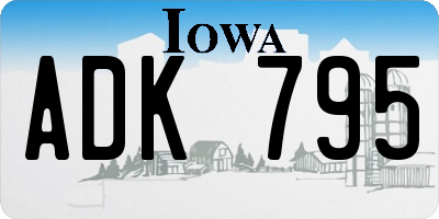 IA license plate ADK795