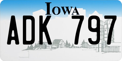 IA license plate ADK797