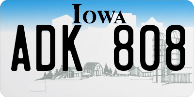IA license plate ADK808
