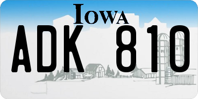 IA license plate ADK810