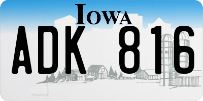 IA license plate ADK816