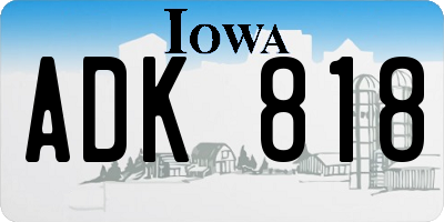 IA license plate ADK818