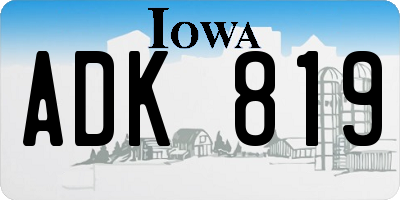 IA license plate ADK819