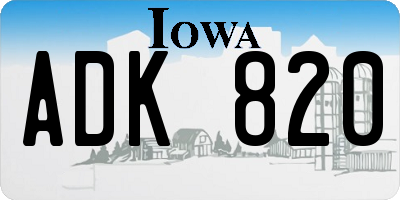 IA license plate ADK820