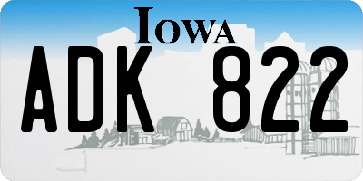 IA license plate ADK822