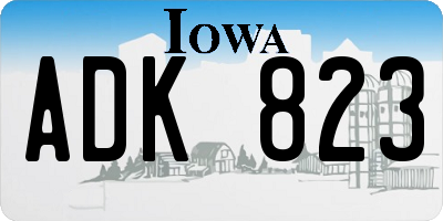 IA license plate ADK823
