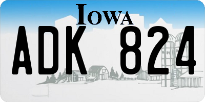 IA license plate ADK824