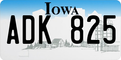 IA license plate ADK825