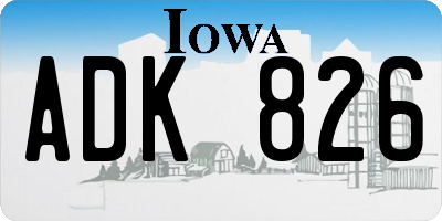 IA license plate ADK826