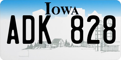 IA license plate ADK828