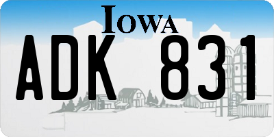 IA license plate ADK831