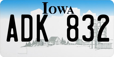 IA license plate ADK832