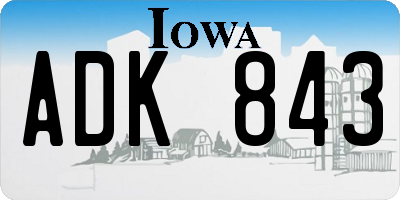 IA license plate ADK843