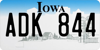 IA license plate ADK844