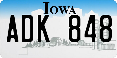 IA license plate ADK848