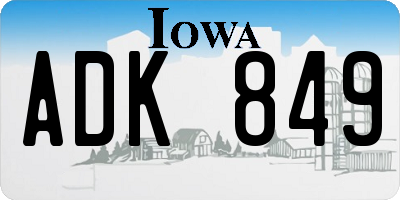 IA license plate ADK849