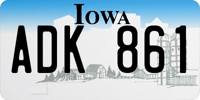 IA license plate ADK861