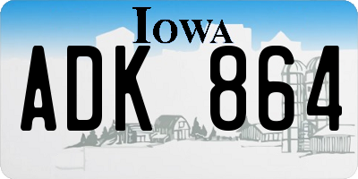 IA license plate ADK864