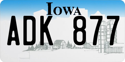IA license plate ADK877