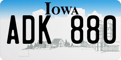 IA license plate ADK880