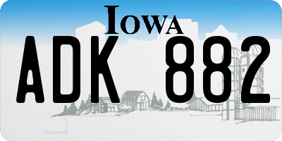IA license plate ADK882