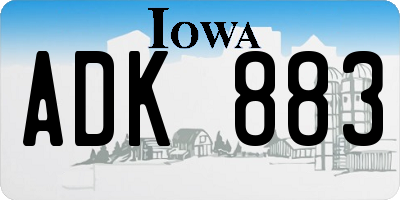 IA license plate ADK883
