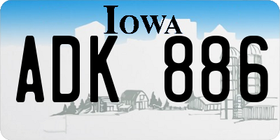 IA license plate ADK886