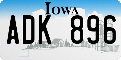 IA license plate ADK896