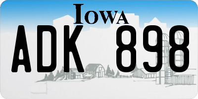 IA license plate ADK898