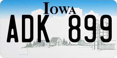 IA license plate ADK899