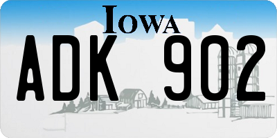 IA license plate ADK902
