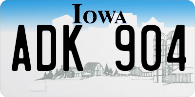 IA license plate ADK904