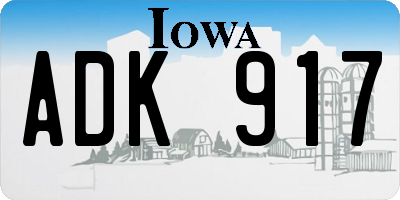 IA license plate ADK917