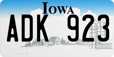 IA license plate ADK923