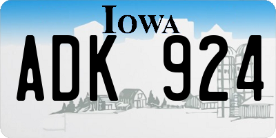 IA license plate ADK924