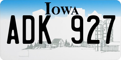 IA license plate ADK927