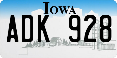 IA license plate ADK928