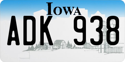 IA license plate ADK938