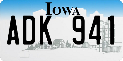 IA license plate ADK941