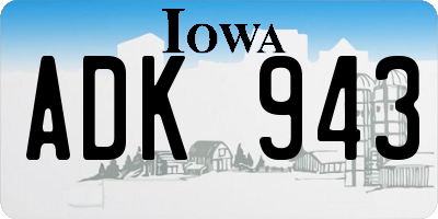 IA license plate ADK943