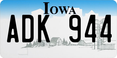 IA license plate ADK944