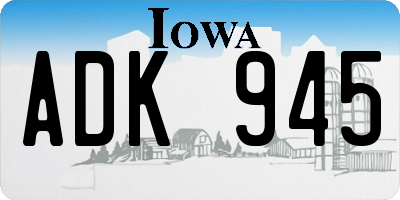 IA license plate ADK945