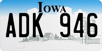 IA license plate ADK946