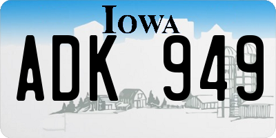 IA license plate ADK949