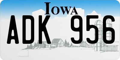 IA license plate ADK956
